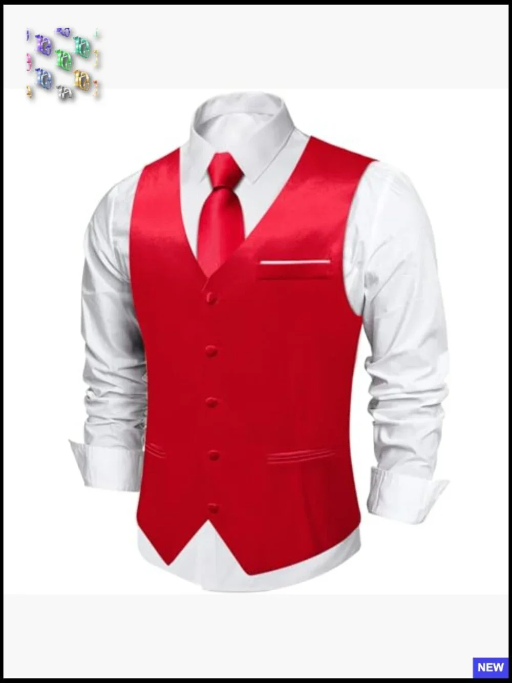 Satin Suit Vest Set Classic Elegant Formal Wedding Tuxedo Accessories